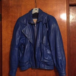 Leather bomber jacket